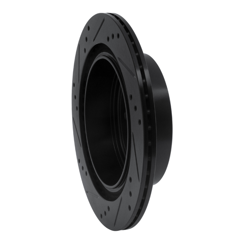 Infiniti G35 Brake Rotor (1) - Rear Right - R1 Concepts - Drilled & Slotted - Black - `02-`25